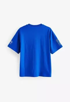 Футболки с принтом RELAXED FIT SHORT SLEEVE GRAPHIC STANDARD Next, синий