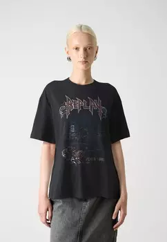 Футболки с принтом Replay, черный