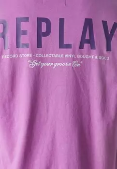 Футболки с принтом Replay, фиолетовый