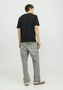 Футболки с принтом RUNDHALS Jack & Jones, черный