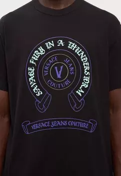 Футболки с принтом SWAN CHAIN Versace, черный