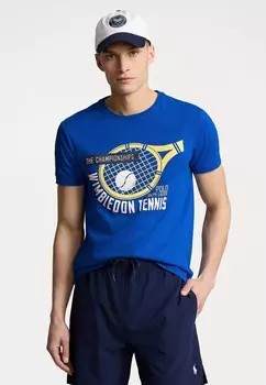 Футболки с принтом TEE SHORT SLEEVE Ralph Lauren, синий