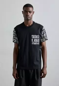 Футболки с принтом Versace, черный