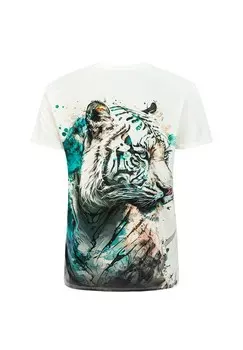 Футболки с принтом WATERCOLOR TIGER Mr. GUGU & Miss GO, белый