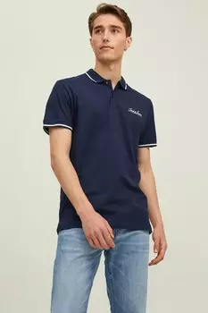 Футболки с воротником и логотипом - 2 шт Jack & Jones, черный