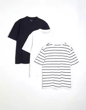 Футболки Slim Fit, 3 шт. в упаковке, разноцветные River Island