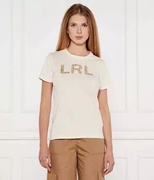 Футболки Slim fit Lauren Ralph Lauren, бежевый