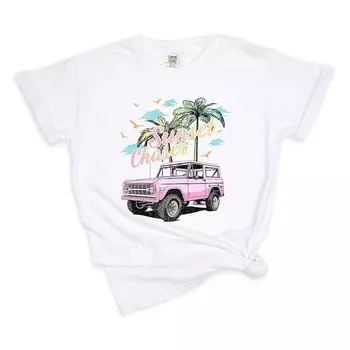 Футболки Sunset Chaser Jeep, окрашенные в одежду Simply Sage Market, белый