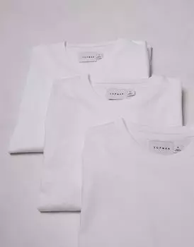 Футболки Topman стандартного кроя, 3 пары, белого цвета