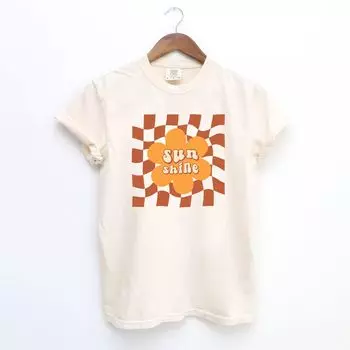 Футболки в клетку Sun Shine, окрашенные в готовую одежду Simply Sage Market