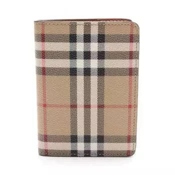 Футляр для карт Burberry из холщовой ткани с покрытием, бежевый/черный/мультиколор