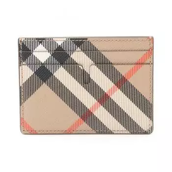 Футляр для карт Burberry из холщовой ткани с покрытием, цвет beige, multi-color