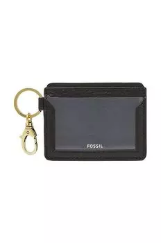 Футляр для карт из ископаемой кожи Fossil, черный