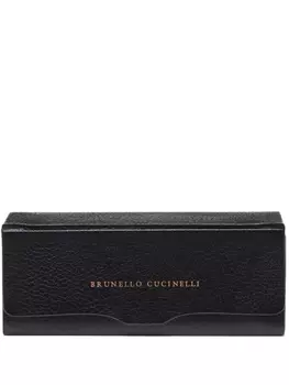 Футляр для солнцезащитных очков из зернистой кожи Brunello Cucinelli, черный