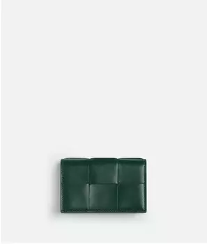 футляр для визиток Bottega Veneta, изумрудно-зеленый