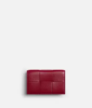 футляр для визиток Bottega Veneta, персиковый/темно-красный