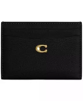 Футляр для визиток Essential из полированной кожи с галькой Coach, синий