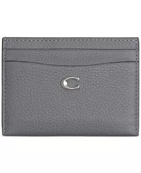 Футляр для визиток Essential из полированной кожи с галькой COACH, серый