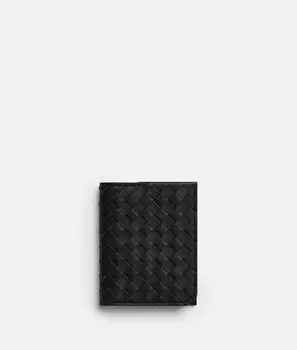 футляр для визиток Intrecciato piccolo с клапаном Bottega Veneta, черный
