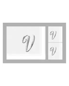 Футляр из 3-х мужских хлопковых носовых платков с инициалами Guasch, цвет V