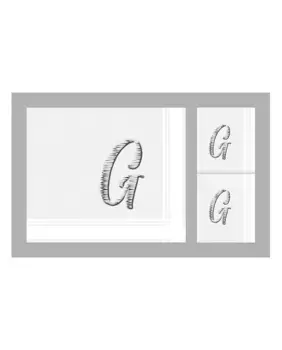 Футляр из 3 мужских хлопковых носовых платков с инициалами Guasch