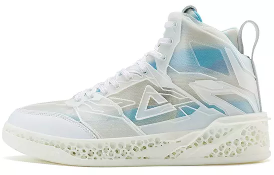 FUTURE 3D 910 Скейтбординг Кроссовки Мужские Высокие Белые/Королевские Синие Peak