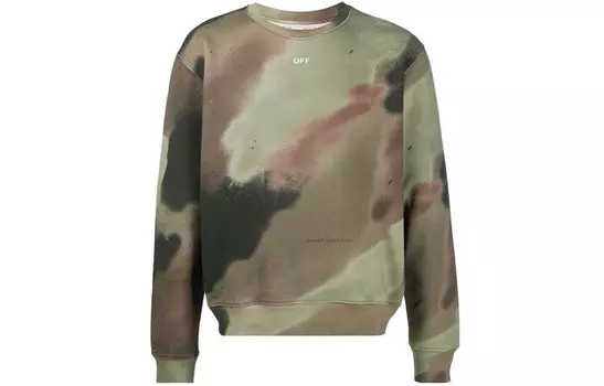FW20 Толстовка мужская зеленый камуфляж Off-White, зеленый
