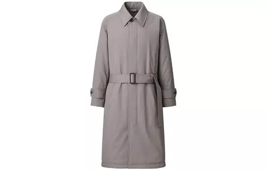 Однобортное пальто с подкладкой Uniqlo Unisex, 05 серый