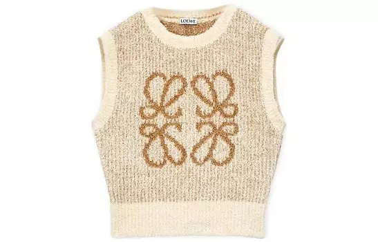 FW23 Женский жилет Anagram Knit в цвете экрю/кемел Loewe