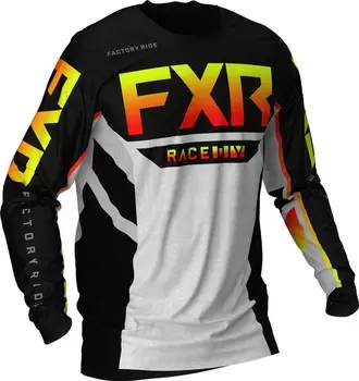 Кофта Джерси FXR Podium Aztec MX Gear мотокроссовая, черный/серый/желтый
