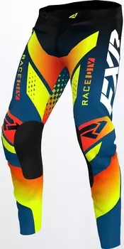 FXR Revo RaceDiv Мотокросс Брюки, синий/оранжевый