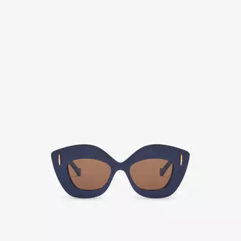 G736SUNX02 Солнцезащитные очки из ацетата с ретро-экраном Loewe, темно-синий
