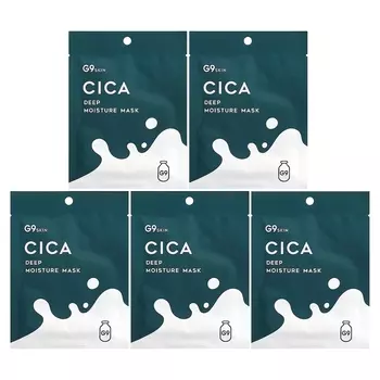 G9skin Cica Deep Moisture Beauty Mask Milk, 5 листов по 0,74 жидкой унции (22 мл) каждый