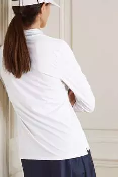 G/FORE Полосатый топ для гольфа из эластичного технического джерси, белый