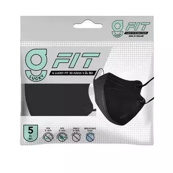 G Lucky Маска для лица Fit 3D (черная) 5 шт, Black