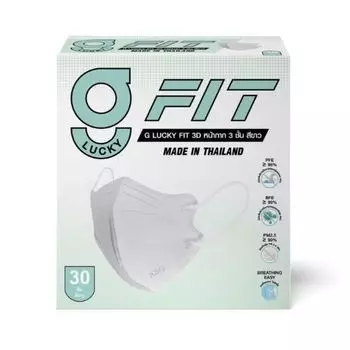 G Lucky Одноразовая маска для лица Fit 3D, 30 шт. (Белый), White