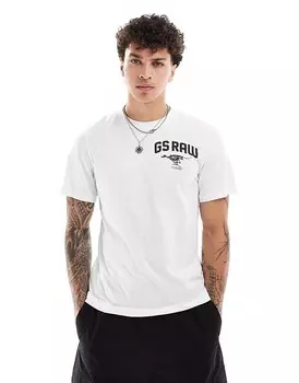 G-Star – Белая> Футболка с логотипом на груди
