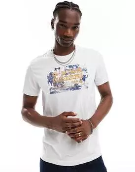 G-Star – Originals – Белая футболка с логотипом пальмы