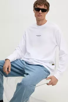 G-Star Raw хлопковый топ с длинными рукавами, белый