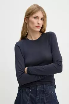 G-Star Raw хлопковый топ с длинными рукавами, темно-синий