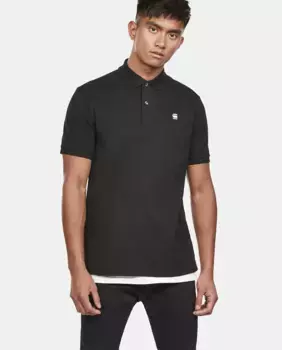 G-Star Raw мужская узкая рубашка-поло черного цвета с короткими рукавами