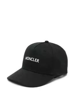Габардиновая кепка с вышитым логотипом MONCLER, черный
