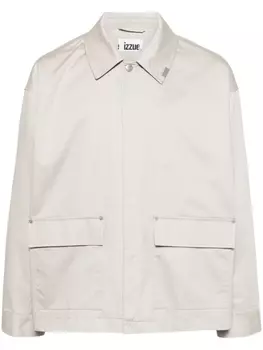 Габардиновая куртка-рубашка с фотопринтом izzue, бежевый
