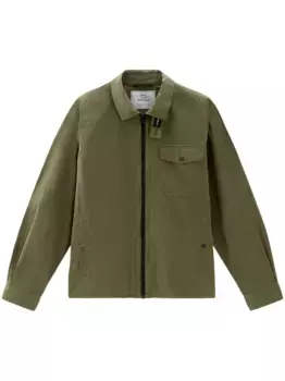 Габардиновая куртка-рубашка WOOLRICH, зеленый
