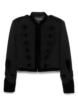 Габардиновая куртка с эполетами DOLCE & GABBANA, черный