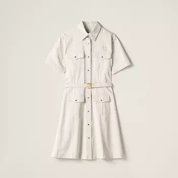 Габардиновое платье Miu Miu, бежевый