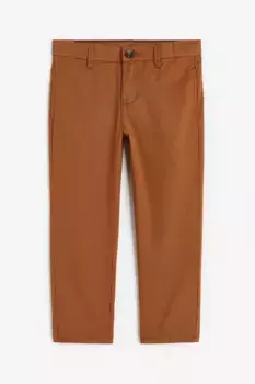 Габардиновые брюки чинос H&M, коричневый