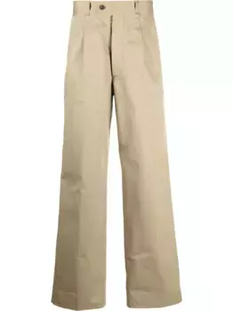 Габардиновые брюки прямого кроя MAISON MARGIELA, нейтральный