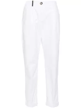 Габардиновые брюки прямого кроя Peserico, белый