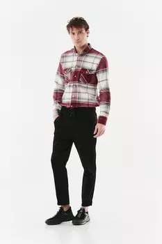 Габардиновые брюки с эластичной резинкой на талии Fullamoda, черный